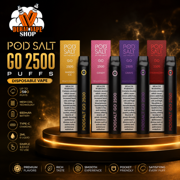 POD SALT GO 2500 PUFFS DISPOSABLE VAPE